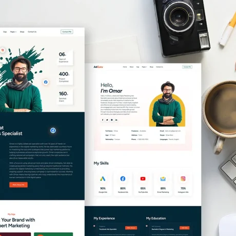 AdGuru – Digital Marketer & Freelancer Portfolio Elementor Template Kit
