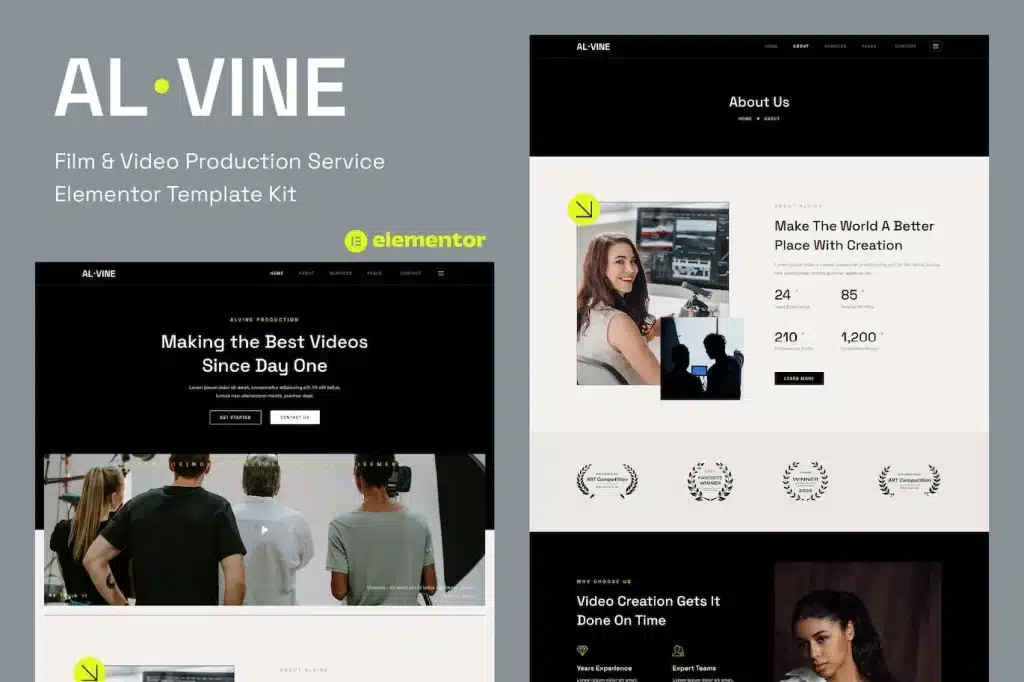 Alvine Film & Video Production Service Elementor Template Kit