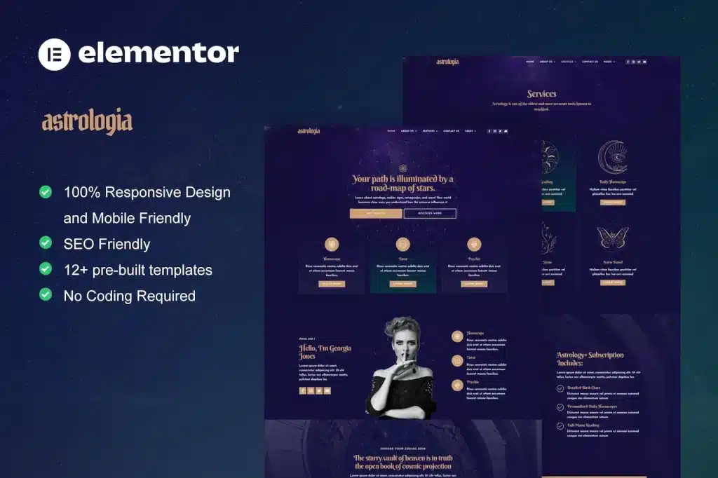 Astrologia Horoscope Astrology Elementor Template Kit