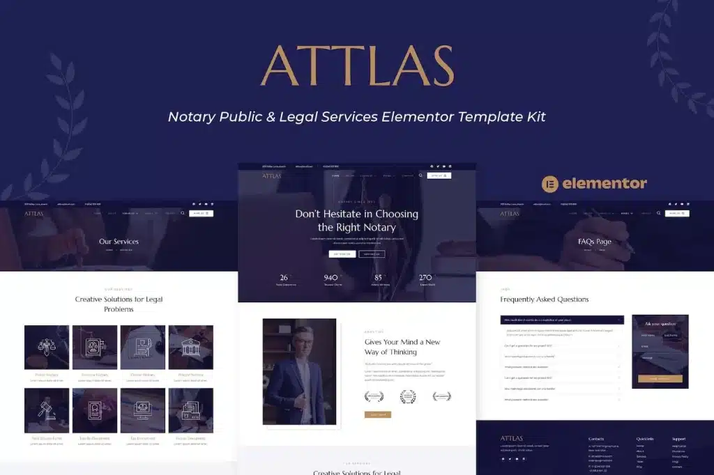 Attlas Notary Public & Legal Services Elementor Template Kit