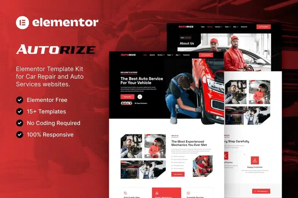 Autorize Car Repair & Auto Services Elementor Template Kit