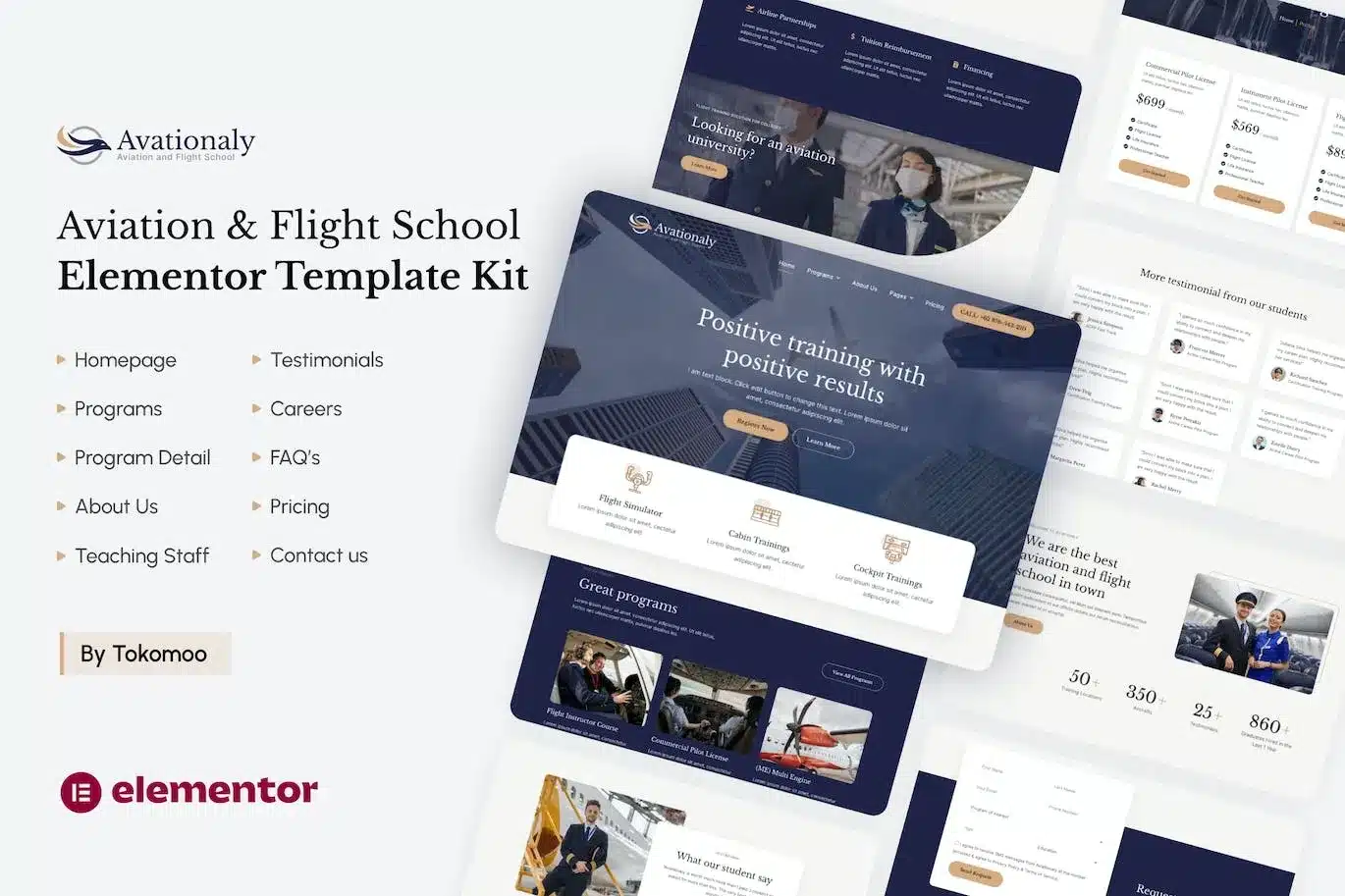 Aviationaly Aviation & Flight School Elementor Template Kit