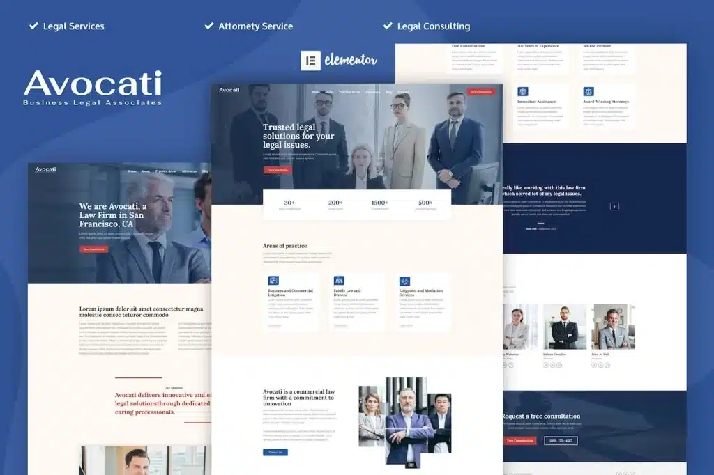 Avocati Law Firm & Attorney Elementor Template Kit