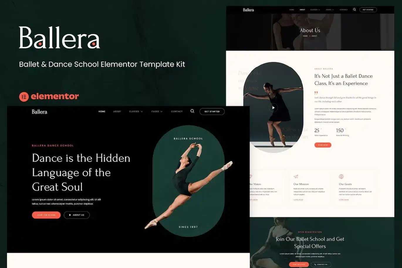 Ballera Ballet & Dance School Elementor Template Kit