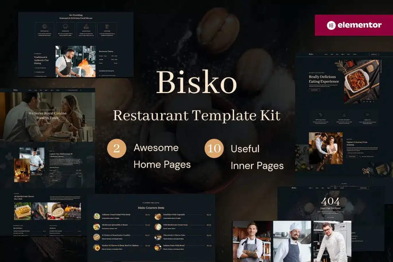 Bisko Restaurant & Cafe Elementor Template Kit