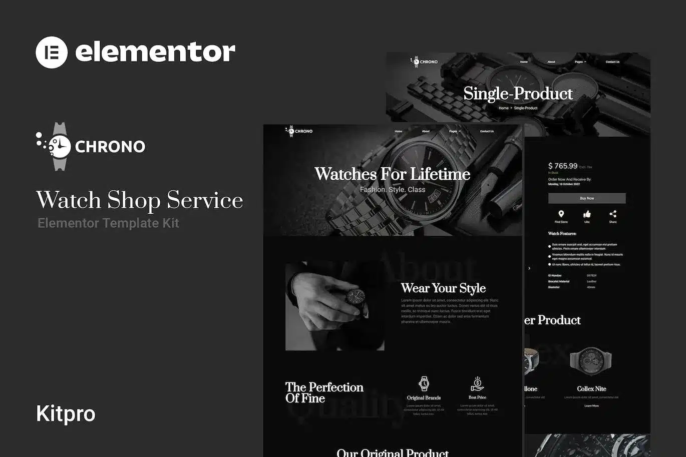 Chrono Watch Service Elementor Template Kit