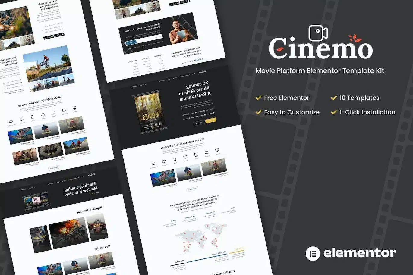 Cinemo Video Streaming Website Elementor Template Kit