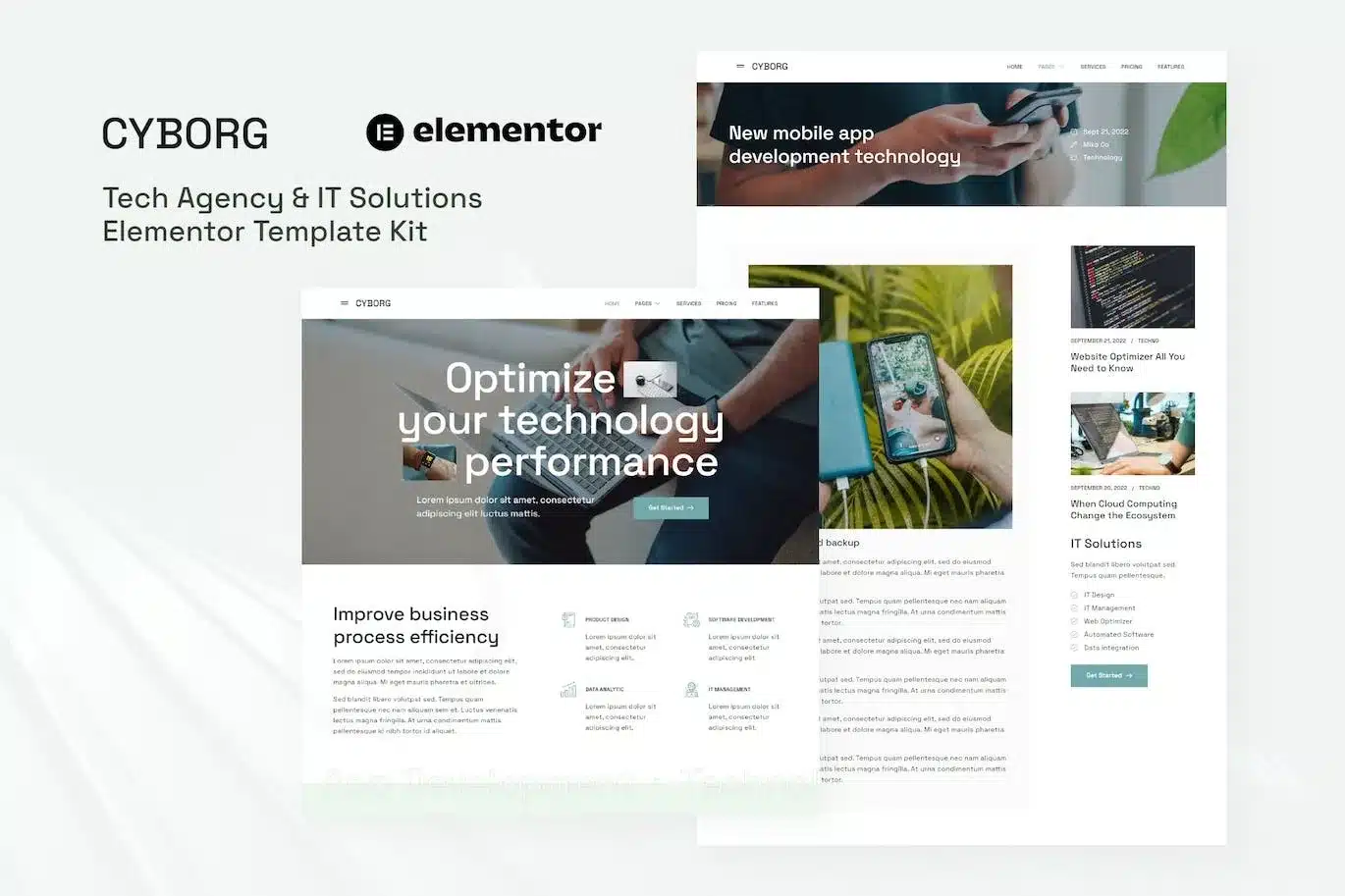 Cyborg Tech Agency & It Solutions Elementor Template Kit