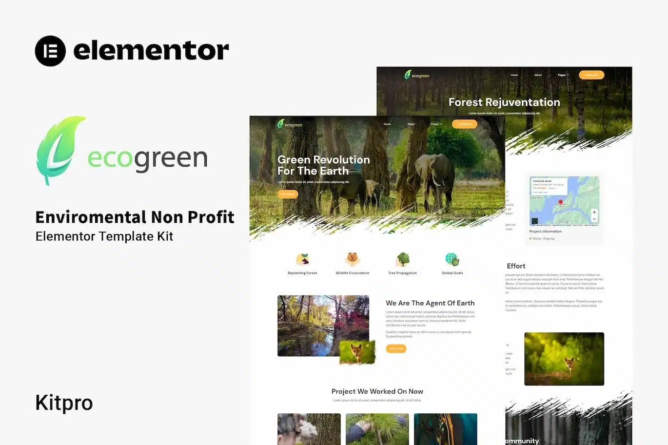 Ecogreen Environmental Non Profit Elementor Template Kit