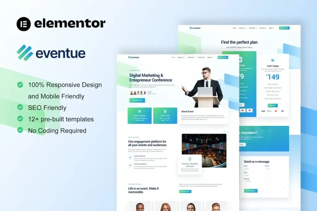 Eventue Event & Conference Elementor Template Kit