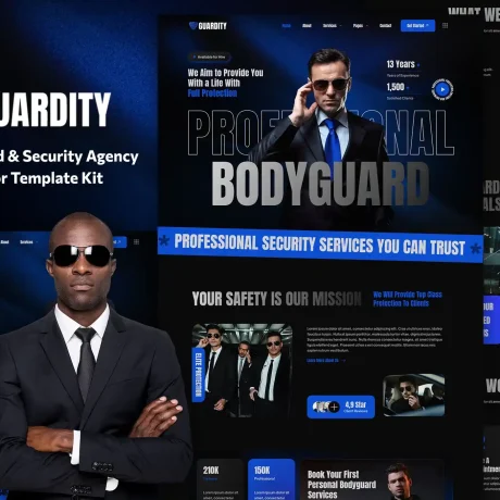 Guardity – VIP Bodyguard & Security Agency Elementor Template Kit