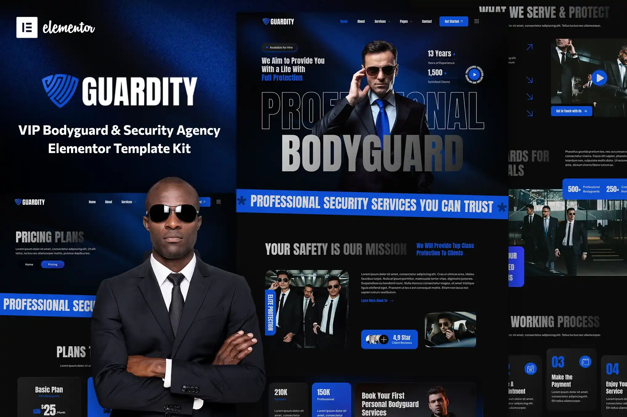 Guardity – VIP Bodyguard & Security Agency Elementor Template Kit