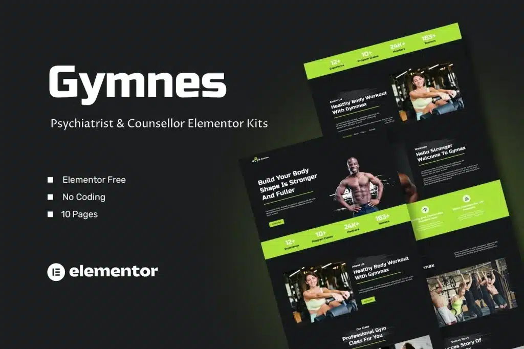 Gymnes Fiteness & Gym Elementor Template Kit