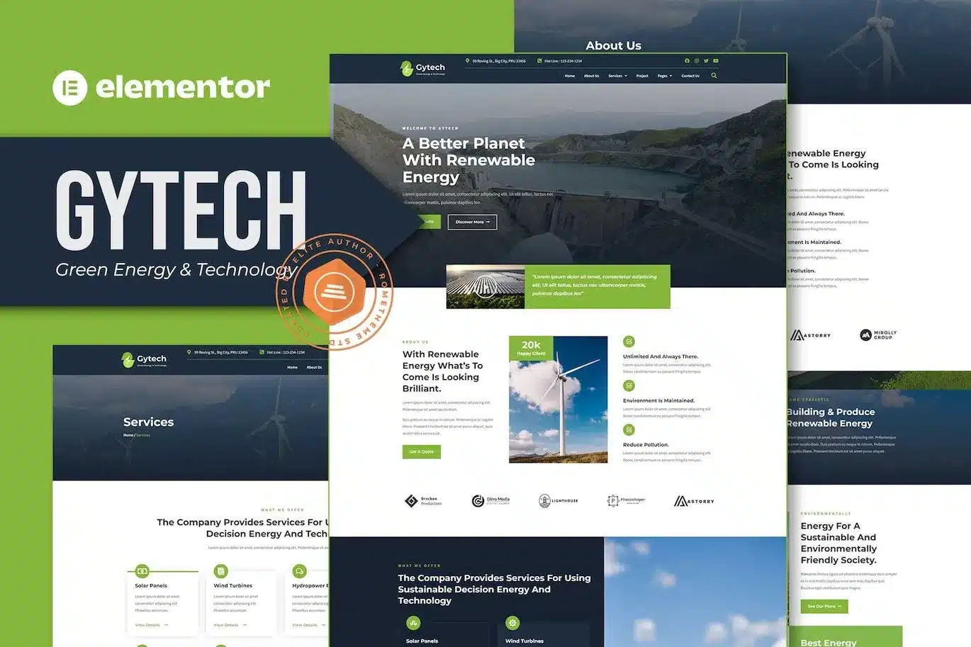 Gytech Green Energy & Technology Elementor Pro Template Kit