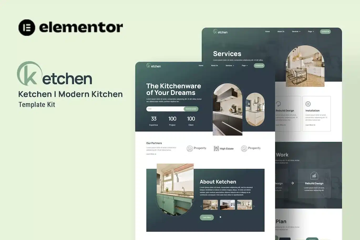 Ketchen Modern Kitchen Elementor Template Kit