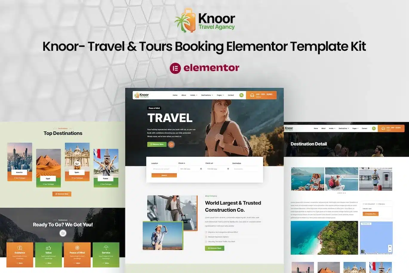 Knoor Travel & Tours Booking Elementor Template Kit