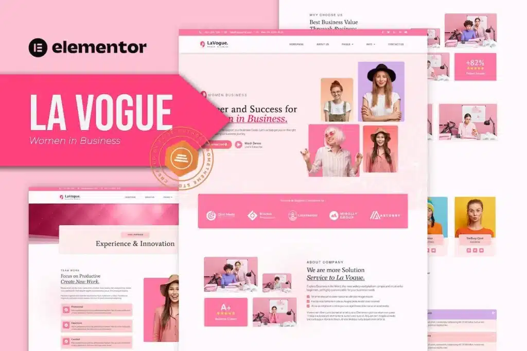 La Vogue Feminine Business Elementor Template Kit