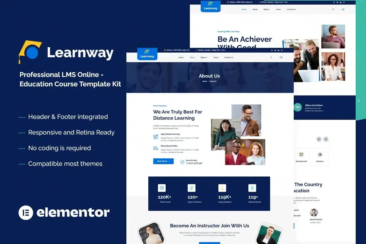 Learnway Professional Online Education Courses Elementor Template Kit