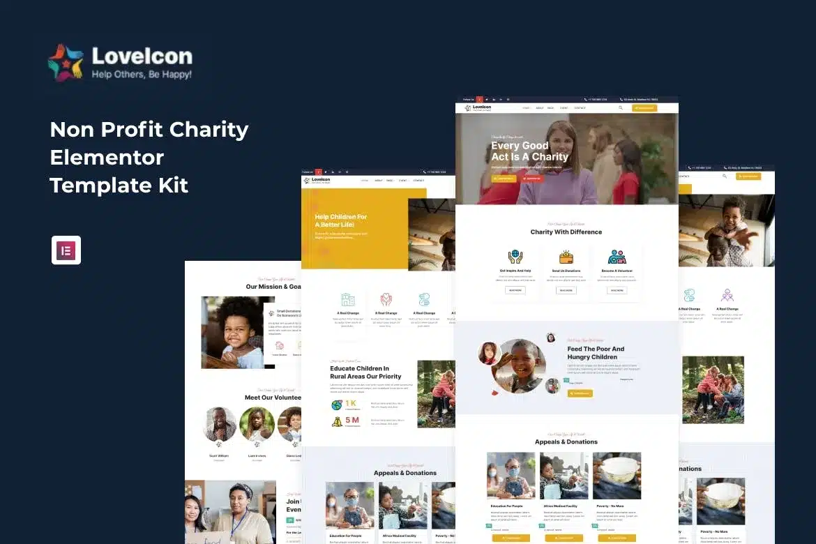 Loveicon – Nonprofit Charity Elementor Template Kit