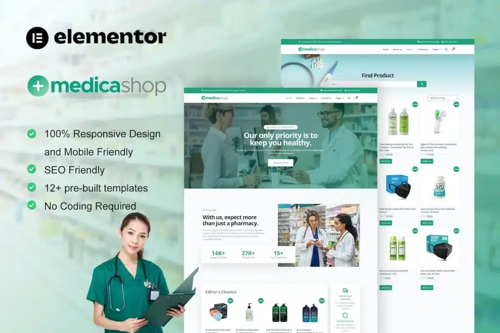 Medicashop Pharmacy & Medical Store Elementor Template Kit