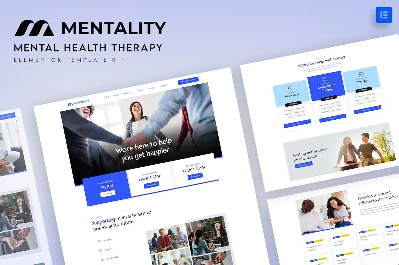 Mentality Mental Health Therapy Elementor Template Kit