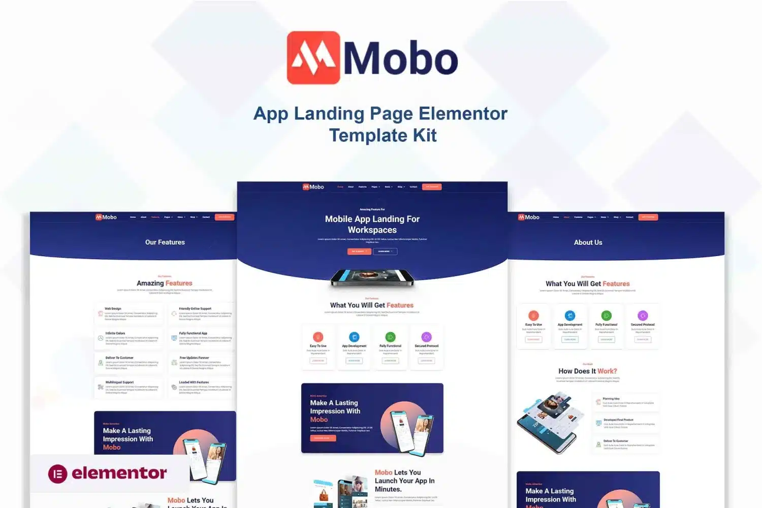 Mobo App Landing Page Elementor Template Kit