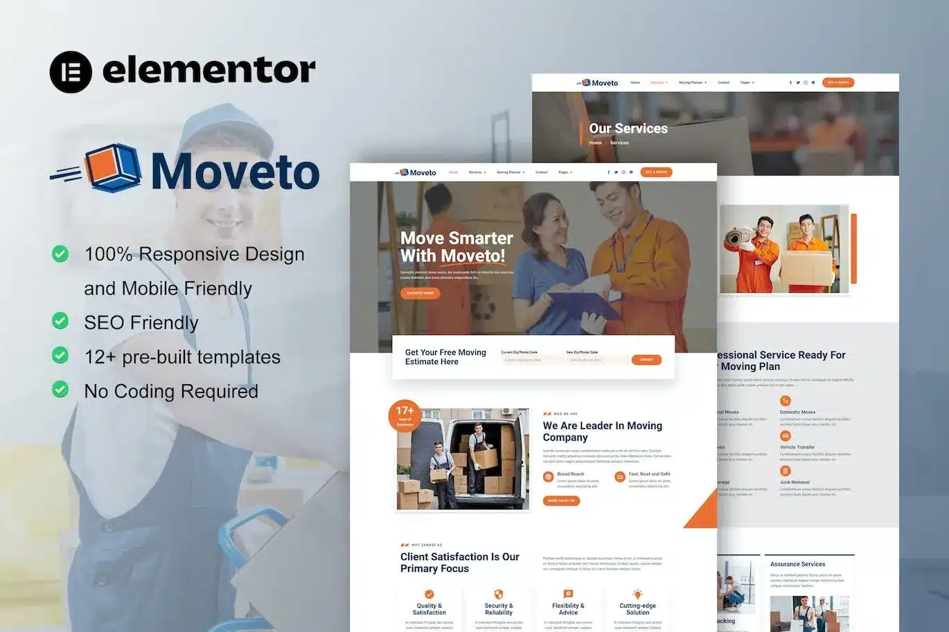 Moveto Moving Company Elementor Template Kit