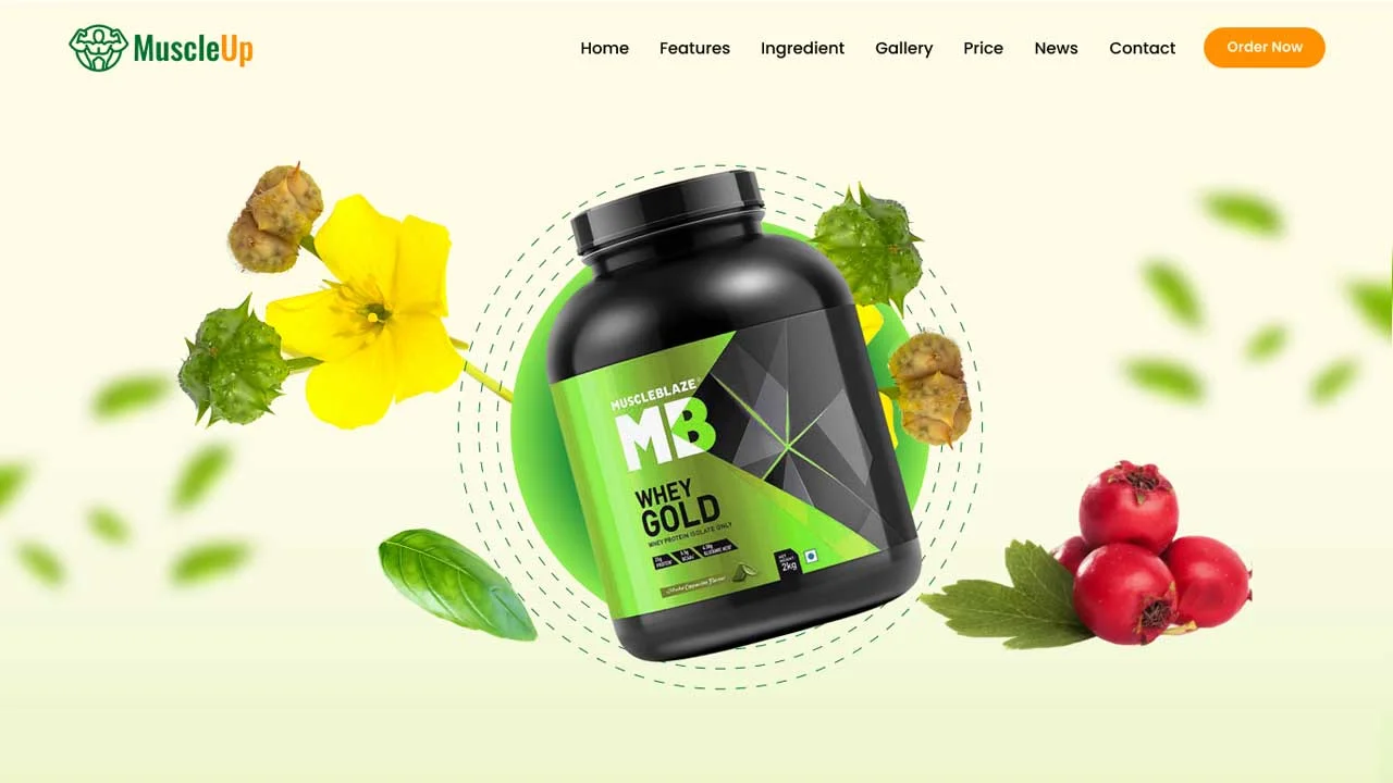 Muscleup- Supplement Landing Page Elementor Template Kit
