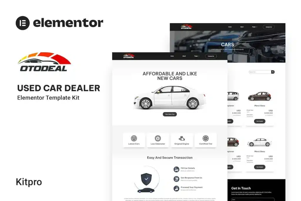 Otodeal Used Car Dealer Elementor Template Kit