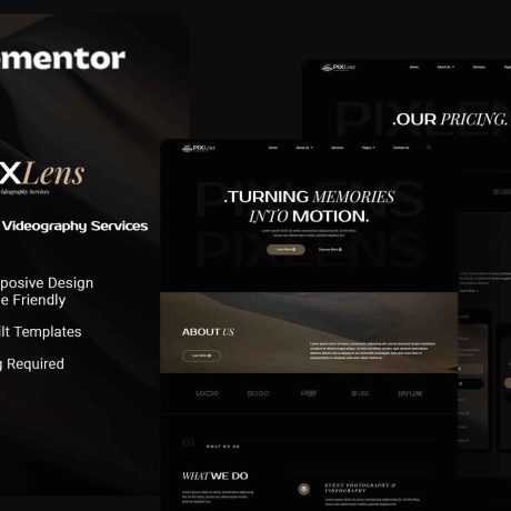 Pixlens – Photography Videography Services Elementor Template Kit