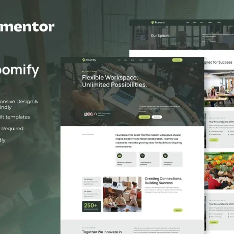 Roomify – Coworking Creative Space Elementor Template Kit