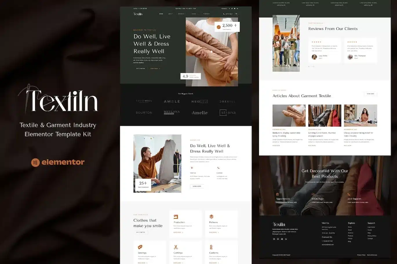 Textiln Textile & Garment Industry Elementor Template Kit