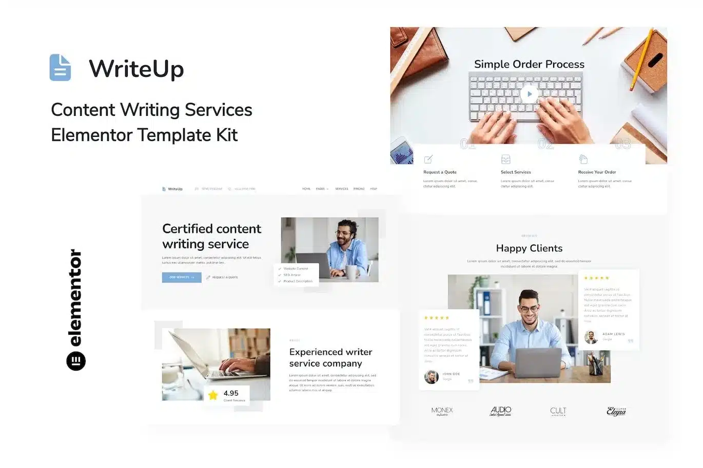 Writeup Content Writing Services Elementor Template Kit