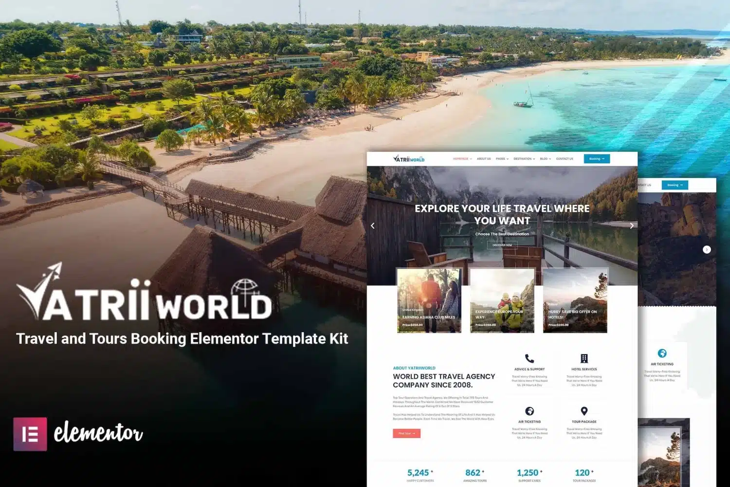 Yatriiworld – Travel & Tours Booking Elementor Template Kit