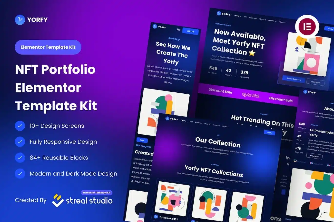 Yorfy Nft Project Elementor Template Kit