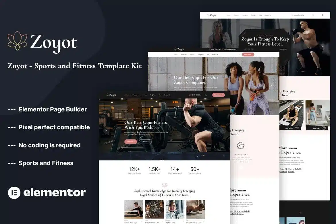 Zoyot Sports & Fitness Elementor Template Kit