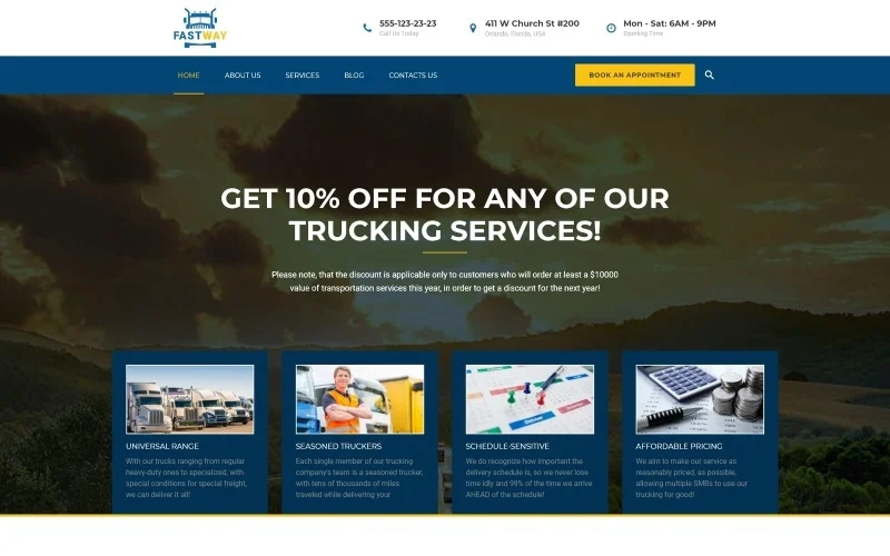FastWay – Transportation Company Responsive WordPress Theme