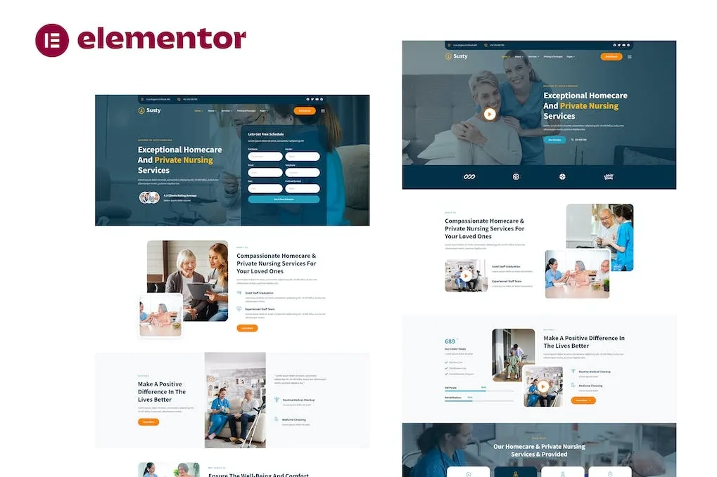 Susty – Homecare & Private Nursing Services Elementor Template
