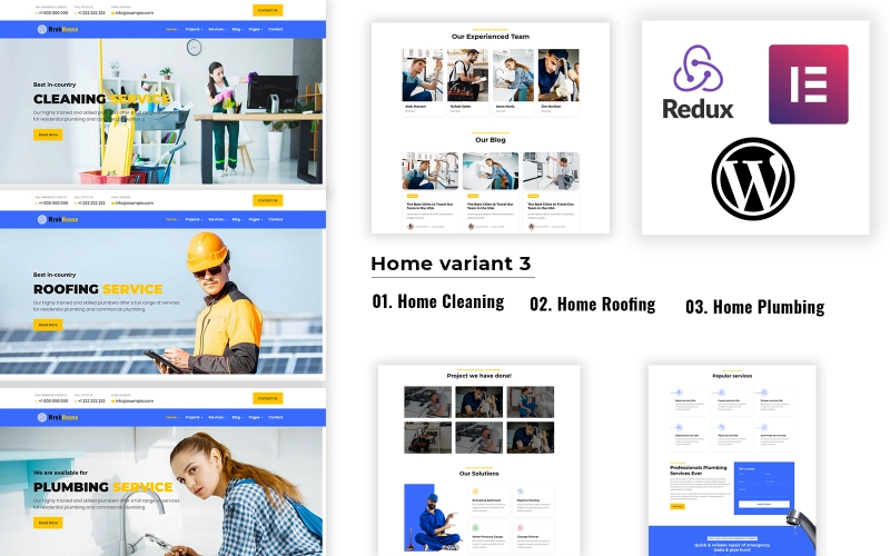 Workhouse – Elementor WordPress Theme – Plumbing, Cleaning and Roofing