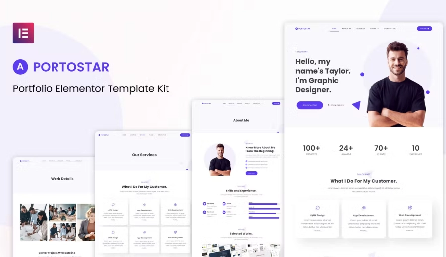 Portostar – Personal Portfolio Elementor Template