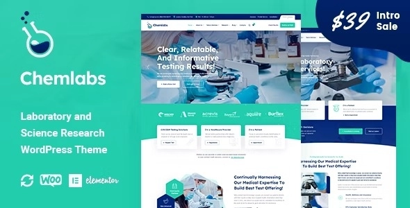 Chemlabs – Laboratory & Science Research WordPress Theme
