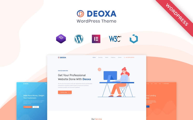 Deoxa – WordPress Landing Page Theme WordPress Theme