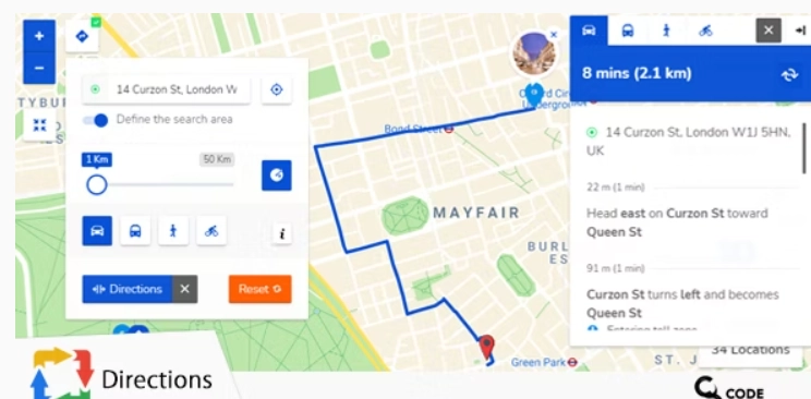 Progress Map, Directions