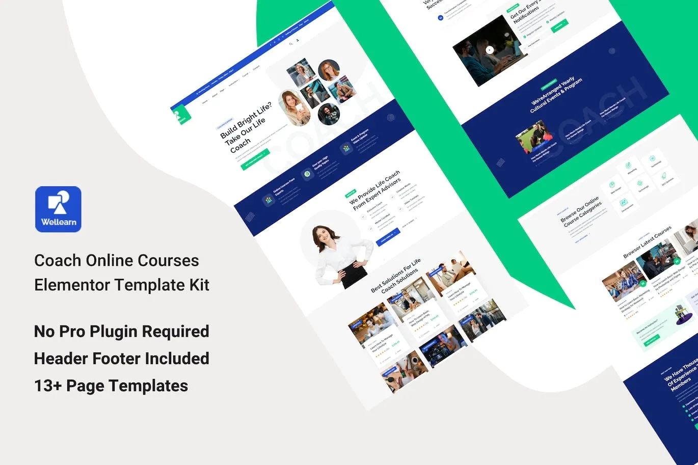 Wellern – Coach Online Courses Elementor Template