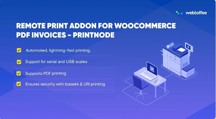 Remote print addon for WooCommerce PDF Invoices - PrintNode