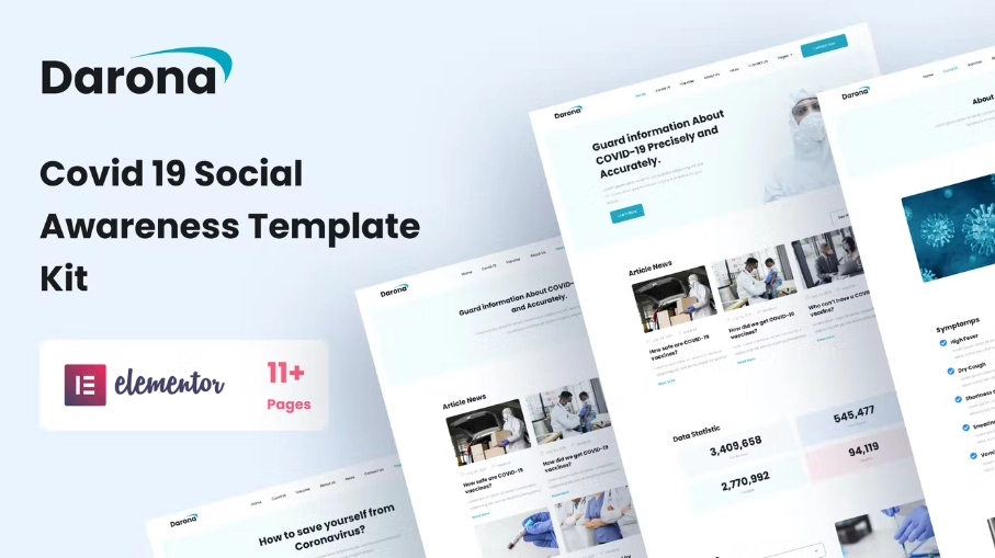 Darona – COVID-19 Social Awareness Elementor Template