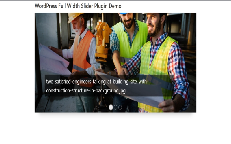 Wordpress Full Width Responsive Slider