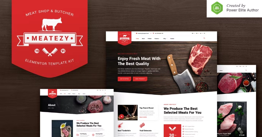 Meatezy – Meat Shop & Butcher Elementor Template