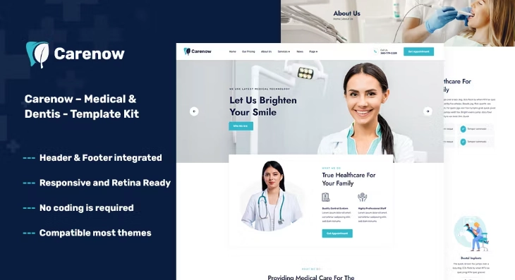 Carenow – Medical & Dentist Elementor Template