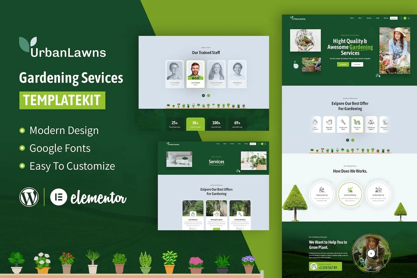 Urban Lawns – Gardening Elementor Template
